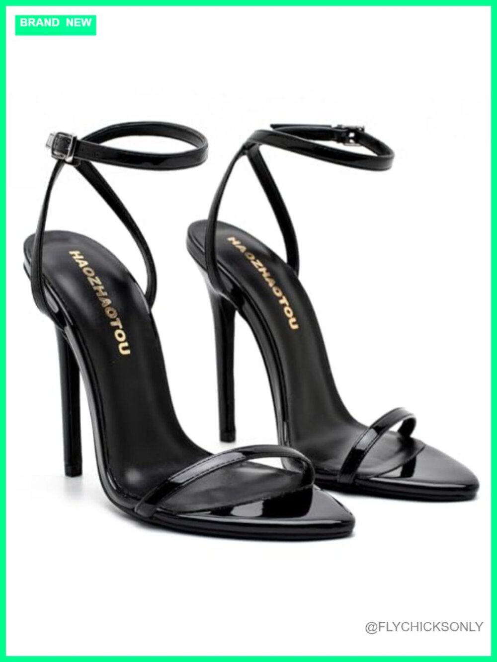 Faux Leather Strappy Lace Up Stiletto Heel Sandals for Women